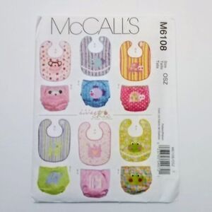 Colorful Baby Bib Pattern Set McCall's M6108 NEW